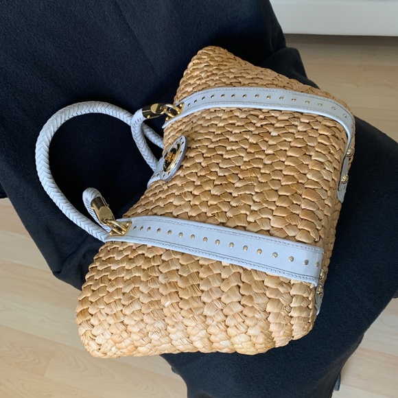Michael Kors Santorini XL Corn Husk Basket Purse Clean Chic, Sustainable Luxury - Picture 12 of 14